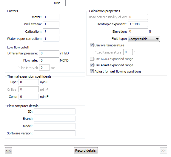 Miscellaneous Property Page